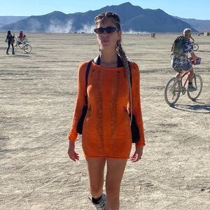 Jaded London Orange Khaki Umbra Mini Dress